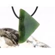 Nephrit-Jade XL Schmuckstein / Scheibenstein gebohrt matt - Sonderqualität - Handarbeit - ca. 3,9 cm x 2,6 cm x 0,9 cm