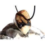 Peanutwood (versteinertes Holz) Trommelstein gebohrt - Sonderqualität - Rarität - ca. 3,4 cm x 2,5 cm x 1,9 cm