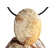 Versteinerte Koralle XXL Schmuckstein Cabochon / Scheibenstein gebohrt - ca. 4 cm x 3 cm x 0,9 cm