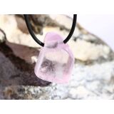 Kunzit rosa "Silberschimmer" Schmuckstein / Trommelstein gebohrt (Spodumen) - AA-Sonderqualit&auml;t - Rarit&auml;t - Handarbeit - ca. 2,5 cm x 2 cm x 1,6 cm