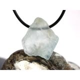 Topas blau Kristall / Rohsteinform angetrommelt, gebohrt - Sonderqualität - Rarität - ca. 2,9 cm x 2,5 cm x 0,9 cm