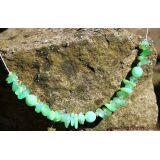 Chrysopras Edelsteinkette / Halskette / Halsreif - 925iger Silber - L&auml;nge ca. 45 cm