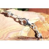 Chrysopras Edelsteinkette / Halskette / Halsreif - 925iger Silber - L&auml;nge ca. 45 cm