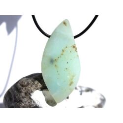 Andenopal türkis XXXL Schmuckstein / Scheibenstein gebohrt (Chrysopal) - Rarität - Sonderqualität - Handarbeit - ca. 5,6 cm x 2,6 cm x 0,8 cm