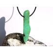 Chrysopras XXXL Schmuckstein / Trommelstein gebohrt - AA-Sonderqualität - Rarität - ca. 5,9 cm x 1,6 cm x 0,7 cm