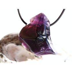 Amethyst dunkel "Morion" Kristallspitze / Rohstein angetrommelt, gebohrt - Sonderqualität - ca. 3,3 cm x 2,3 cm x 2,3 cm