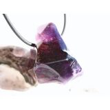 Amethyst dunkel "Morion" Kristallspitze / Rohstein angetrommelt, gebohrt - Sonderqualität - ca. 3,3 cm x 2,3 cm x 2,3 cm