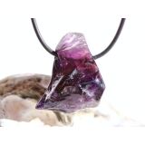 Amethyst dunkel "Morion" Kristallspitze / Rohstein angetrommelt, gebohrt - Sonderqualität - ca. 3,3 cm x 2,3 cm x 2,3 cm