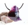 Amethyst dunkel "Morion" Kristallspitze / Rohstein angetrommelt, gebohrt - Sonderqualität - ca. 3,3 cm x 2,3 cm x 2,3 cm