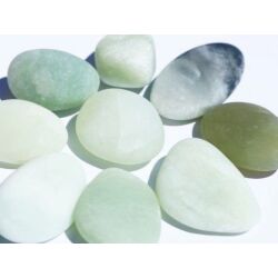 Serpentin (edel) Wassersteine-Sonderqualit&auml;t / Trommelsteine roh (Jade) - ca. 50 g