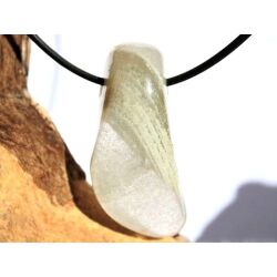 Bergkristall Phantomquarz XXL Trommelstein / Schmuckstein gebohrt - Sonderqualität - Handarbeit - ca. 4,5 cm x 1,9 cm x 2 cm