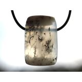 Dendritenchalcedon XL Schmuckstein Cabochon gebohrt - Sonderqualität - ca. 3,4 cm x 2,2 cm x 1,3 cm