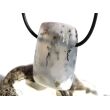 Dendritenchalcedon XL Schmuckstein Cabochon gebohrt - Sonderqualität - ca. 3,4 cm x 2,2 cm x 1,3 cm