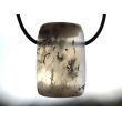 Dendritenchalcedon XL Schmuckstein Cabochon gebohrt - Sonderqualität - ca. 3,4 cm x 2,2 cm x 1,3 cm