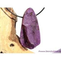 Sugilith XXXL Schmuckstein / Rohsteinoptik gebohrt - Rarität - AA-Sonderqualität - Handarbeit - Unikat - ca. 5,9 cm x 3 cm x 1,4 cm