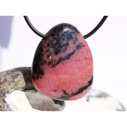Rhodonit XL Trommelstein gebohrt - Sonderqualität - ca. 3,7 cm x 3,1 cm x 1,1 cm