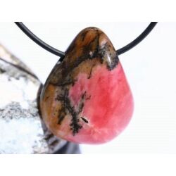 Rhodonit Trommelstein gebohrt - AA-Sonderqualit&auml;t - ca. 3,2 cm x 2,5 cm x 1,9 cm
