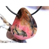 Rhodonit Trommelstein gebohrt - AA-Sonderqualit&auml;t - ca. 3,2 cm x 2,5 cm x 1,9 cm