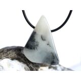 Steatit (Talk / Speckstein) XL Schmuckstein / Scheibenstein gebohrt - Sonderqualität - Handarbeit - ca. 3,7 cm x 2,6 cm x 0,8 cm