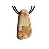 Landschaftsjaspis XXXL Schmuckstein / Scheibenstein / Rohstein gebohrt - Sonderqualit&auml;t - Handarbeit - ca. 5,1 cm x 2,4 cm x 0,7 cm