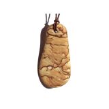 Landschaftsjaspis XXXL Schmuckstein / Scheibenstein / Rohstein gebohrt - Sonderqualit&auml;t - Handarbeit - ca. 5 cm x 2,5 cm x 0,6 cm