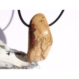 Landschaftsjaspis XXL Trommelstein gebohrt - Sonderqualit&auml;t - ca. 4 cm x 2,3 cm x 1,6 cm