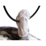 Schlangenhautachat Trommelstein gebohrt -...