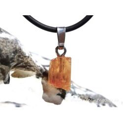 Topas Imperial (Goldtopas) Kristall natur - Anh&auml;nger Silber&ouml;se Schmuckdose - Rarit&auml;t - Sonderqualit&auml;t - ca. 2,2 cm x 0,8 cm x 0,7 cm