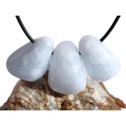 Calcit blau Trommelsteine gebohrt - ca. 2,8 - 3,4 cm / ca. 16-19 g/St