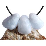 Calcit blau Trommelsteine gebohrt - ca. 2,8 - 3,4 cm /...