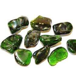 Chromdiopsid Trommelsteine - Sonderqualit&auml;t - Rarit&auml;t - ca. 2,1 - 2,6 cm / ca. 4 g/St (GKS)