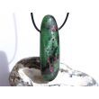 Rubin-Zoisit (Anyolith) XXXL Schmuckstein / Trommelstein gebohrt - AA-Sonderqualität - ca. 6,4 cm x 2 cm x 1,5 cm