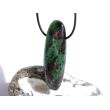 Rubin-Zoisit (Anyolith) XXXL Schmuckstein / Trommelstein gebohrt - AA-Sonderqualität - ca. 6,4 cm x 2 cm x 1,5 cm