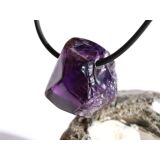 Amethyst dunkel "Morion" Kristallspitze / Rohstein angetrommelt, gebohrt - AA-Sonderqualität - ca. 2,4 cm x 2,2 cm x 1,8 cm