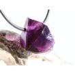 Amethyst dunkel "Morion" Kristallspitze / Rohstein angetrommelt, gebohrt - AA-Sonderqualität - ca. 2,4 cm x 2,2 cm x 1,8 cm