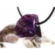 Amethyst dunkel "Morion" Kristallspitze / Rohstein angetrommelt, gebohrt - AA-Sonderqualität - ca. 2,4 cm x 2,2 cm x 1,8 cm