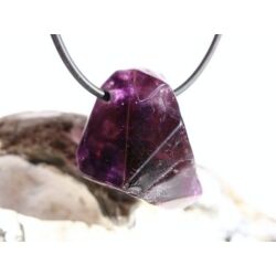 Amethyst dunkel "Morion" Kristallspitze / Rohstein angetrommelt, gebohrt - Sonderqualität - ca. 2,7 cm x 2,3 cm x 2,1 cm - Sonderpreis wg. Makel -