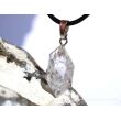 Herkimer Diamant Doppelender Kristall Anhänger Silberöse Schmucksdose - Sonderqualität - Rarität - ca. 3,1 cm x 1,3 cm x 1 cm