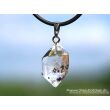 Herkimer Diamant Doppelender Kristall Anhänger Silberöse Schmucksdose - Sonderqualität - Rarität - ca. 3,1 cm x 1,3 cm x 1 cm