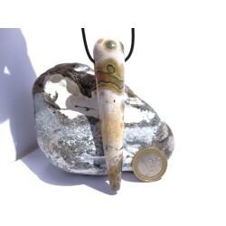 Ozeanachat XXXL Schmuckstein "Griffel" gebohrt (Ozeanchalcedon / Ozeanjaspis) - AA-Sonderqualität - ca. 10 cm x 2 cm / 0,6 cm