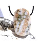 Ozeanachat XXL Schmuckstein Cabochon / Scheibenstein gebohrt (Ozeanchalcedon / Ozeanjaspis) - Sonderqualit&auml;t - ca. 4,5 cm x 2,8 cm x 1 cm