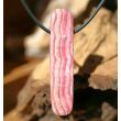 Rhodochrosit XXL Schmuckstein / Scheibenstein gebohrt - AA-Sonderqualit&auml;t - Handarbeit - Rarit&auml;t - ca. 5,5 cm x 1,3 cm x 0,6 cm - Sonderpreis Makel -