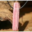 Rhodochrosit XXL Schmuckstein / Scheibenstein gebohrt - AA-Sonderqualit&auml;t - Handarbeit - Rarit&auml;t - ca. 5,5 cm x 1,3 cm x 0,6 cm - Sonderpreis Makel -