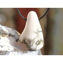 Howlith XXL Trommelstein gebohrt - Sonderqualität - ca. 4,8 cm x 3,2 cm x 1,4 cm