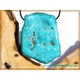 Türkis XXXXL Trommelstein / Scheibenstein gebohrt (stab.) - Sonderqualität - Rarität - ca. 7,2 cm x 5,5 cm x 1,7 cm