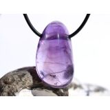Amethyst mittelhell Trommelstein / Schmuckstein gebohrt - AA-Sonderqualit&auml;t - ca. 3,4 cm x 2 cm x 1,6 cm