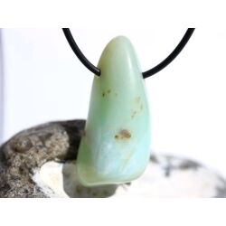 Andenopal türkis  (Chrysopal) XXL Trommelstein gebohrt - Rarität - Sonderqualität - ca. 4,1 cm x 2 cm x 1,6 cm