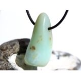 Andenopal türkis  (Chrysopal) XXL Trommelstein gebohrt - Rarität - Sonderqualität - ca. 4,1 cm x 2 cm x 1,6 cm
