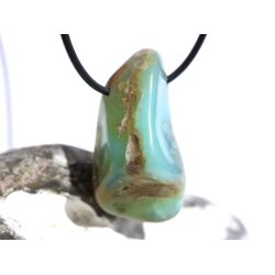Andenopal türkis  (Chrysopal) XXL Trommelstein gebohrt - Rarität - AA-Sonderqualität - ca. 4,4 cm x 2,2 cm x 2,1 cm