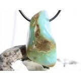Andenopal türkis  (Chrysopal) XXL Trommelstein gebohrt - Rarität - AA-Sonderqualität - ca. 4,4 cm x 2,2 cm x 2,1 cm